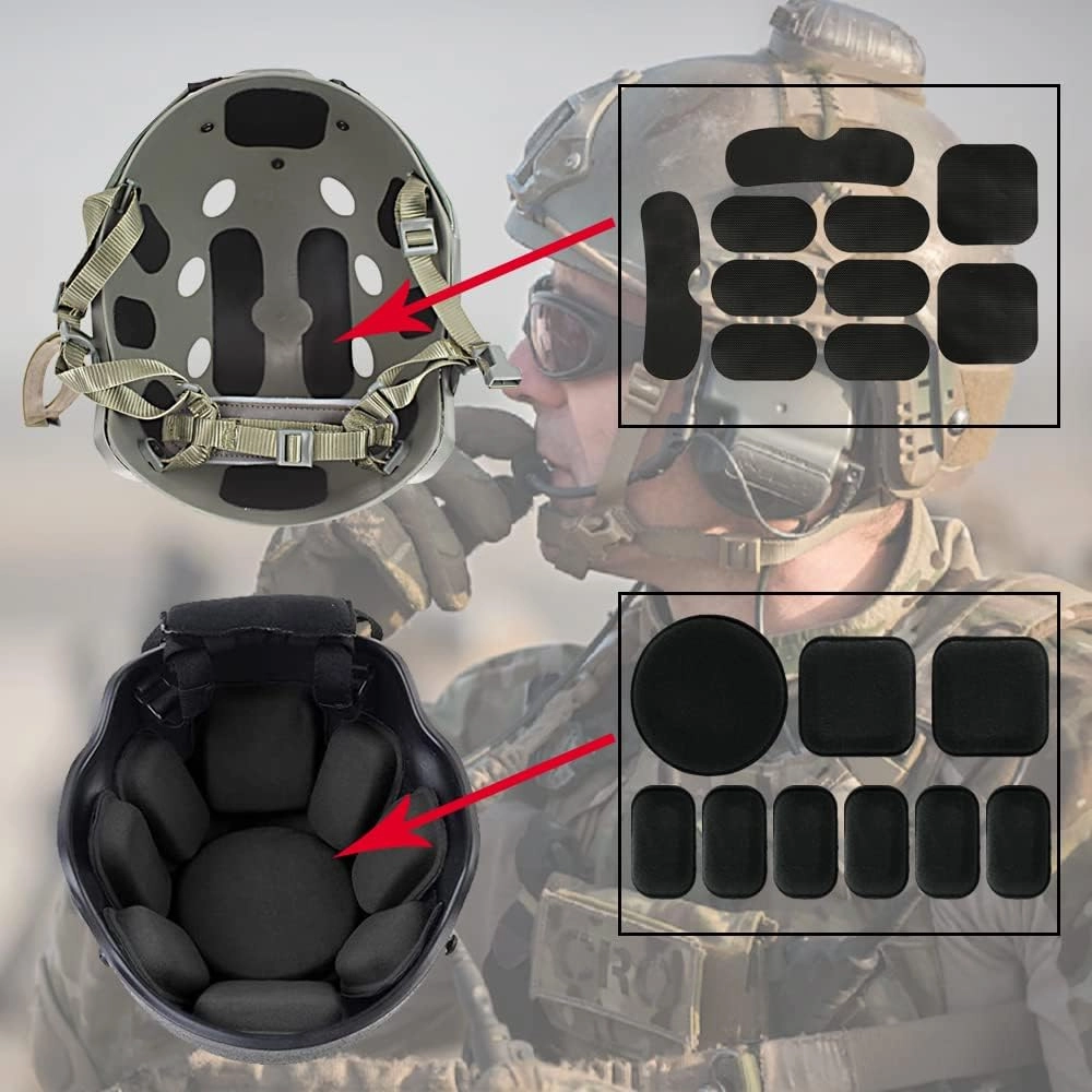 AOUTACC Universal Airsoft Helmet Pads, Soft Helmet Replacement Foam Padding Kits Accessories Mats for Fast/Mich/ACH/USMC/PASGT Helmet