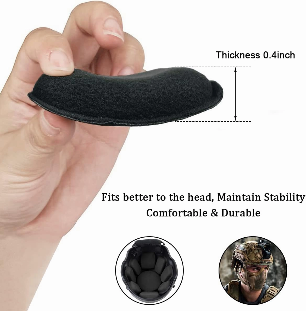 AOUTACC Universal Airsoft Helmet Pads, Soft Helmet Replacement Foam Padding Kits Accessories Mats for Fast/Mich/ACH/USMC/PASGT Helmet