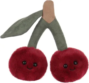 Apricot Lamb Delicious Cherry Fruit Plush Stuffed Animals for Kids, Soft Cute Plush Toys for Baby Girl and Boy, Fluffy Delicious Cherry Red