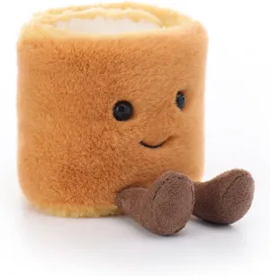 Apricot Lamb Delicious Swiss Roll Stuffed Animals for Kids, Soft Cute Plush Toys for Baby Girl and Boy, 3 Inches