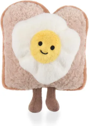Apricot Lamb Fried Egg Toast Stuffed Animals for Kids, Soft Cute Plush Toys for Baby Girl and Boy, 4.5 Inches