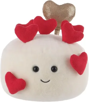 Apricot Lamb Love Cake Stuffed Animals for Kids, Soft Cute Plush Toys for Baby Girl and Boy, Fluffy Valentine's Day Love Cake 7.1 Inches