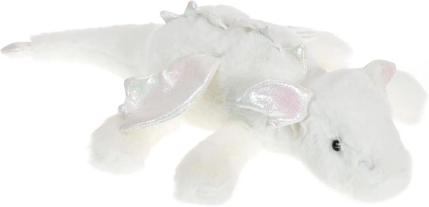 Apricot Lamb Lying Dragon Plush Stuffed Animals for Kids, Soft Cute Plush Toys for Baby Girl and Boy, Large Fluffy Lying Dragon White