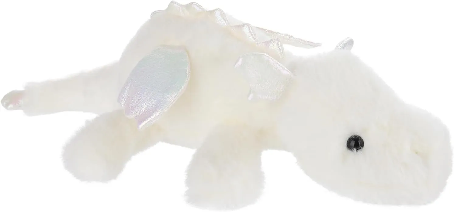 Apricot Lamb Lying Dragon Plush Stuffed Animals for Kids, Soft Cute Plush Toys for Baby Girl and Boy, Large Fluffy Lying Dragon White