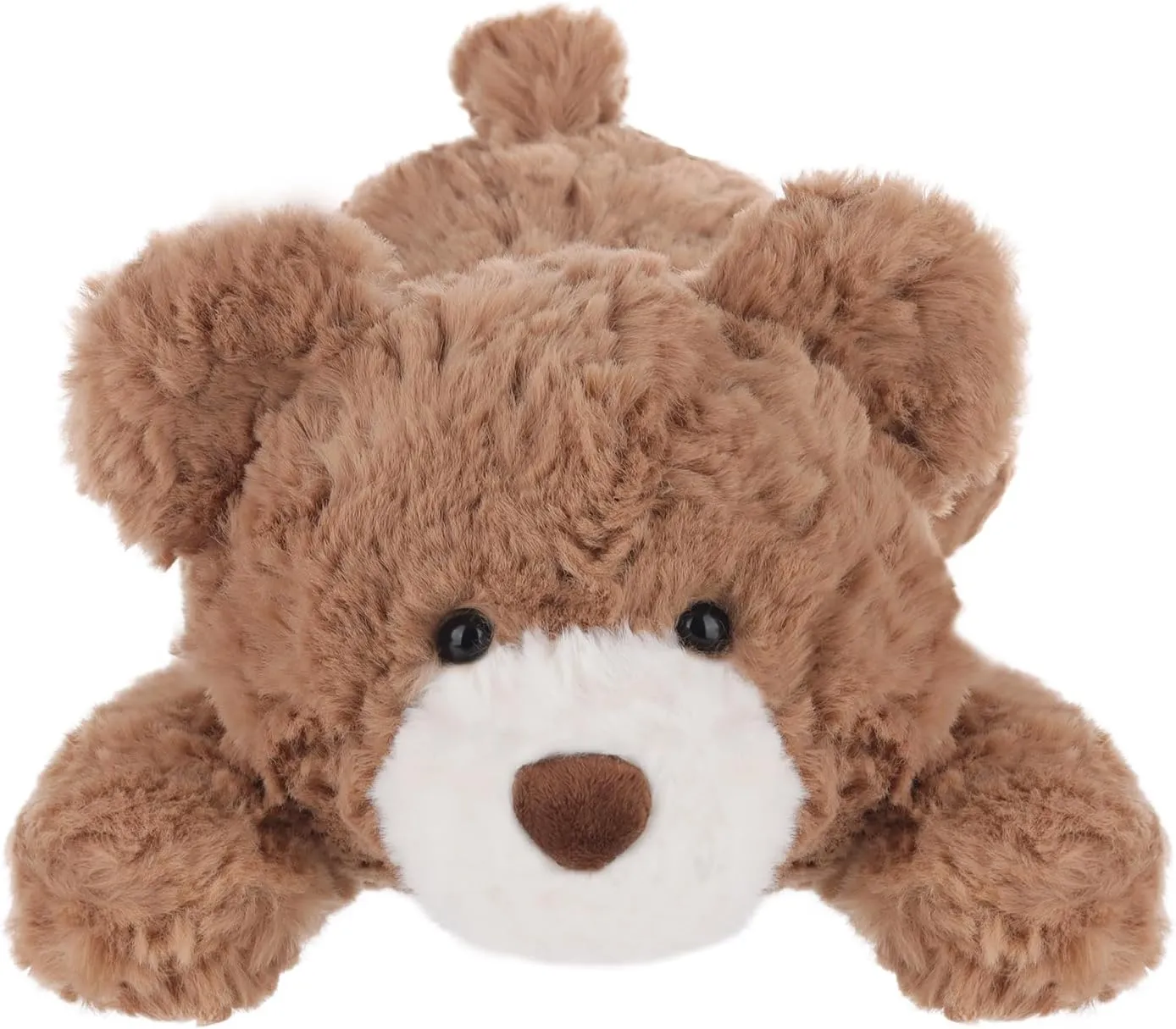 Apricot Lamb Sleeping Bear Plush Stuffed Animals for Kids, Soft Cute Plush Toys for Baby Girl and Boy, Fluffy Lying Bear Brown 11.9 Inches