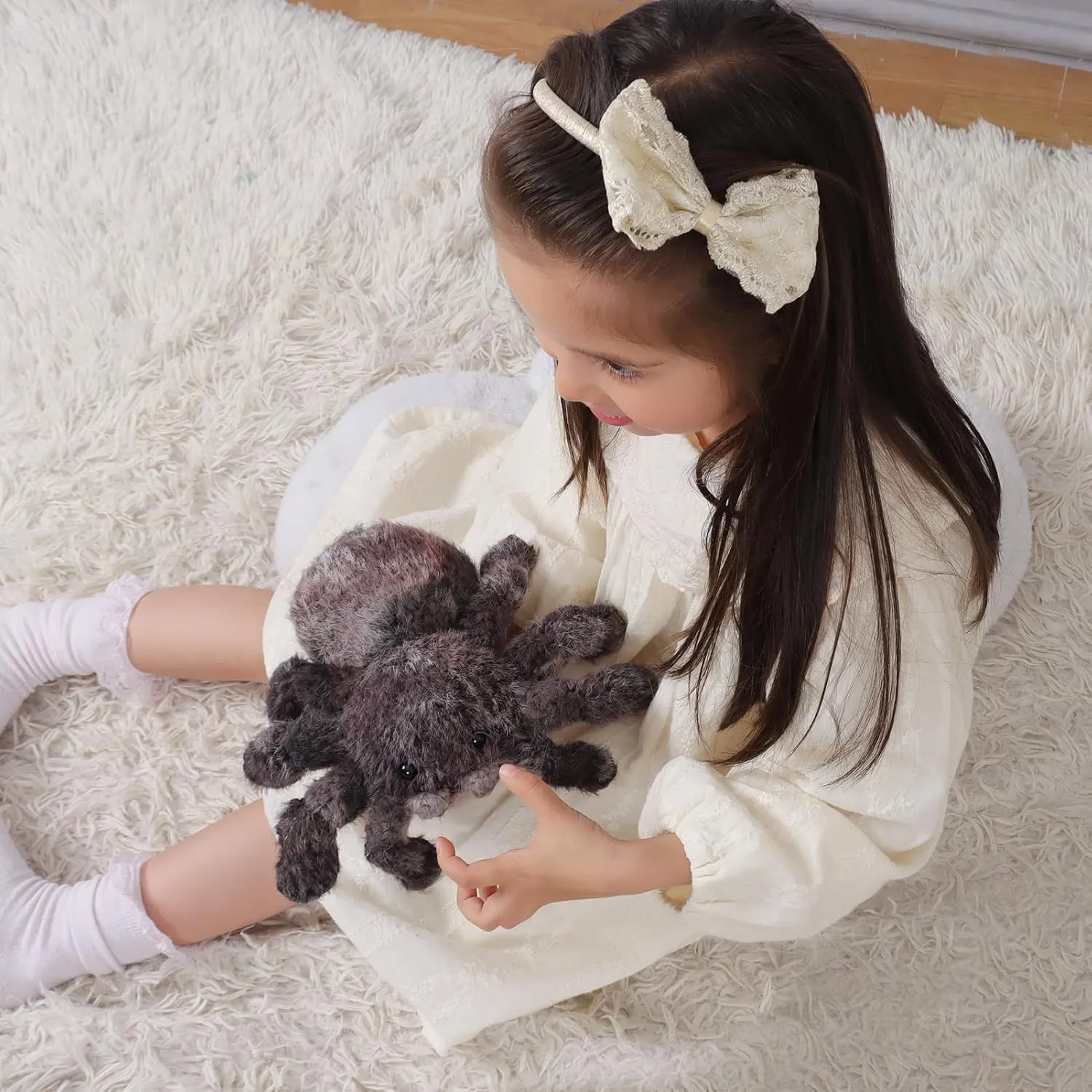 Apricot Lamb Toys Insect Plush Devil Spider Stuffed Animal Soft Cuddly Perfect for Kids (Black)