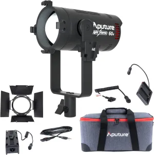 Aputure LS 60d Focusing LED Video Light,Aputure Light Storm 60D 60W Daylight-Balanced Adjustable Photography Lighting CRI 95  TLCI 95  50000lux @1m Support App Control Built-in 8 Lighting FX IP54