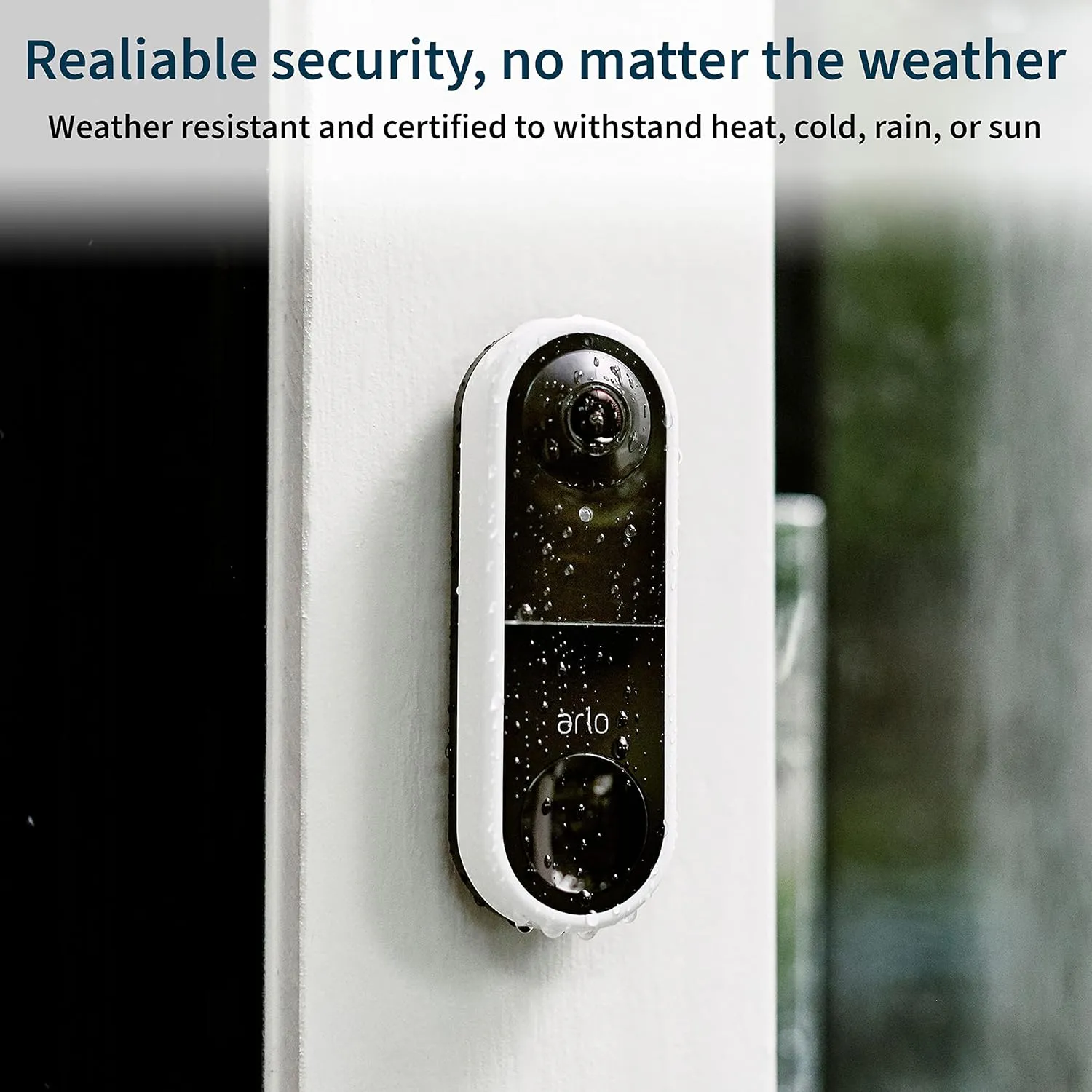 Arlo Essential Wired Video Doorbell - HD Video, 180° View, Night Vision, 2 Way Audio, Black - AVD1001B