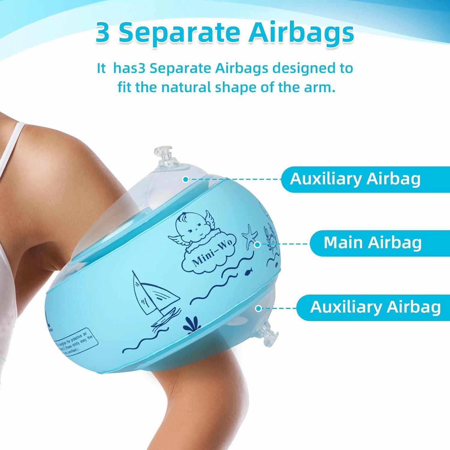 Arm Floaties for Kids Inflatable Pink Blue Toddler Swim Arm Bands Pool Kid Arm Floaties for Swimming Pool Water Wings for Toddlers and Adults 1-14yrs for Swim Learning