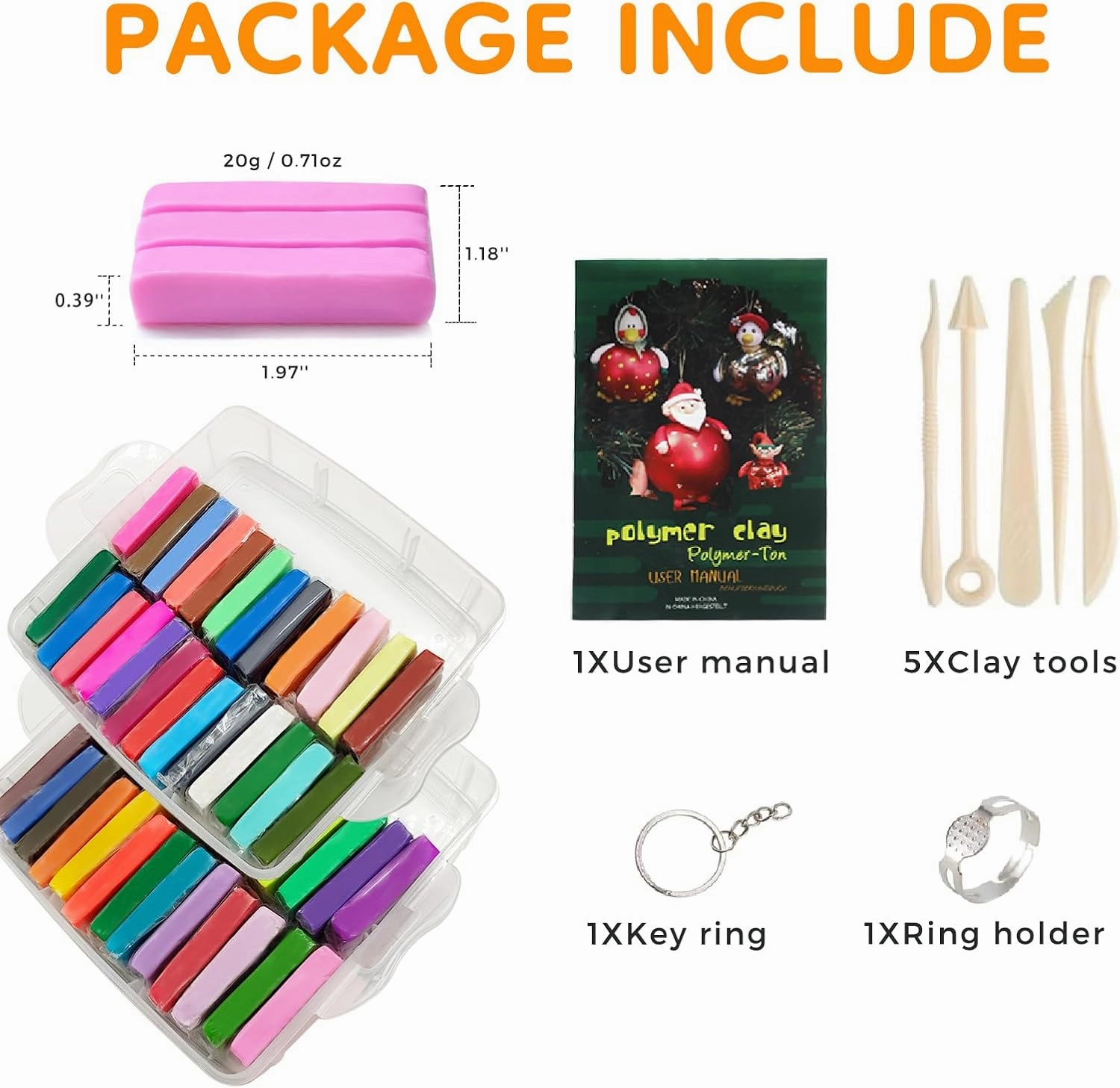 Artecho Polymer Clay, 50 Colors Modeling Clay for Kids, Christmas Earring Making Kit with Sculping Tools, Sculpey Clay Kit for Christmas Gifts