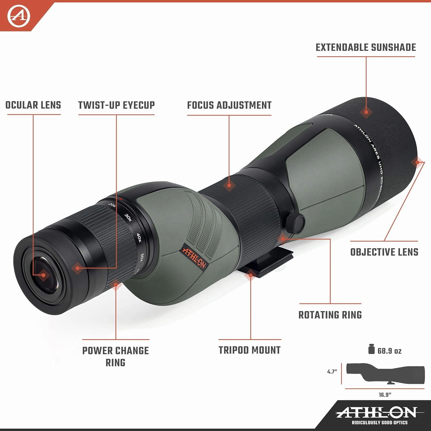 Athlon Optics Ares G2 20-60x85 UHD Spotting Scope