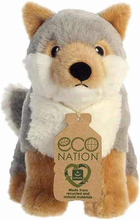 AURORA, 35006, Eco Nation, Wolf, 9.5In, Soft Toy, (Grey/White/Brown)