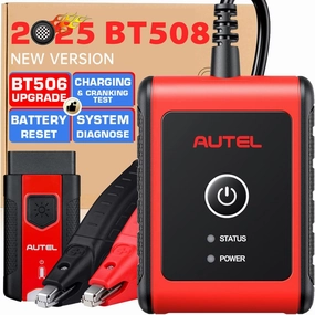 Autel MaxiBAS BT508 Car Battery Tester, 2025 Up of BT506, 6V 12V Load Tester, 100-2000 CCA Automotive Battery Analyzer, 12V 24V Starter and Charging System Tester for 99% Cars, Adaptive Conductance