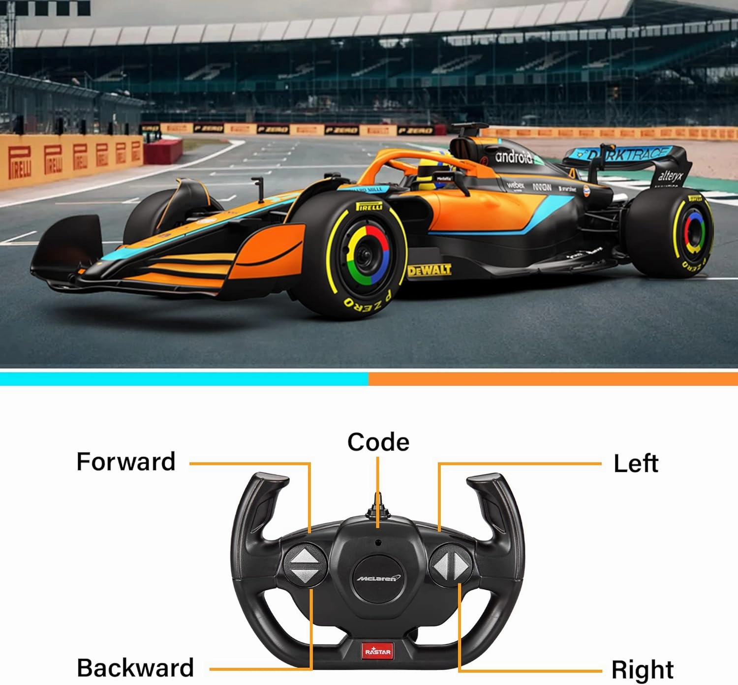 Authentic Licensed 1:12 McLaren F1 MCL36 Remote Control Car - F1 Collection RC car Series for Kids and Adults - 2.4GHz RC Car for Gift (1:12 McLaren F1 MCL36)