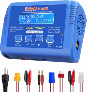 B6AC Balance Battery Charger,B6 AC 80W Lipo Battery Balance Charger 6A Discharger, RC Car Battery Charger for NiMH/NiCD/LiPo/Li-ion LiFePO4