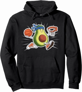 B-Ball Player Game Sport Cute Avocado Dunk Basketball Player Pullover Hoodie
