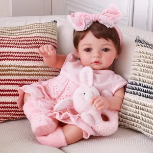 BABESIDE Lifelike Reborn Baby Dolls Girl Megan – 17 Inch Realistic Newborn Baby Doll Soft Body Real Life Baby Dolls with Outfit & Accessories Gift for Kids Ages 3 