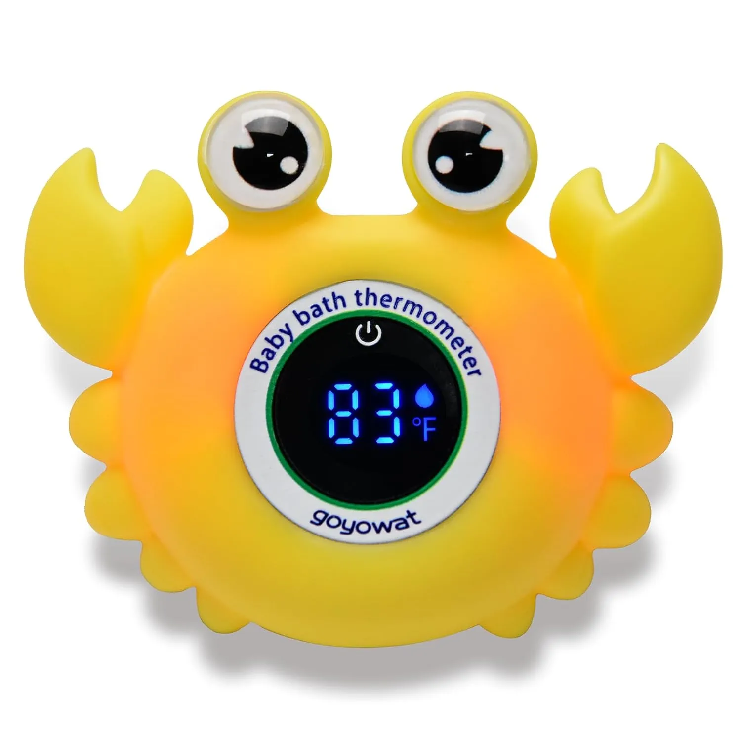 Baby Bath Thermometer with LED Display, Floating Crab Toy – 2-in-1 Water Safety Sensor for Infants, Color-Coded Alerts (Hot/Cold), Bath Tub Temperature Monitor, Cute Floating Bath Toy, Nursery