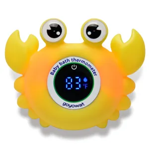 Baby Bath Thermometer with LED Display, Floating Crab Toy – 2-in-1 Water Safety Sensor for Infants, Color-Coded Alerts (Hot/Cold), Bath Tub Temperature Monitor, Cute Floating Bath Toy, Nursery
