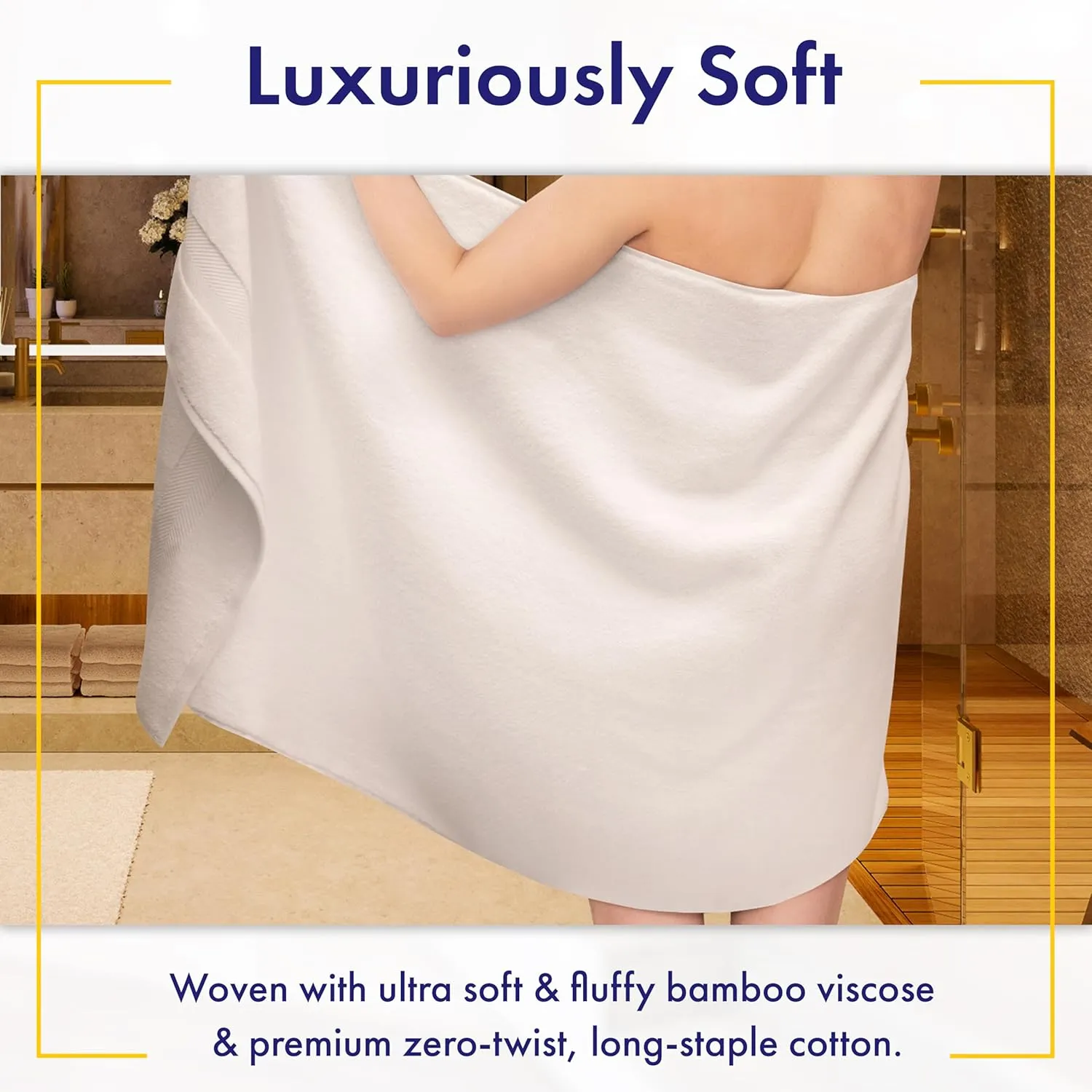 Bamboo Viscose Bath Towels - Ultra Soft & Plush 700 GSM Luxury Bath Towels - Super Absorbent & Quick Drying - 6 Piece Towel Set (Eucalyptus Green)