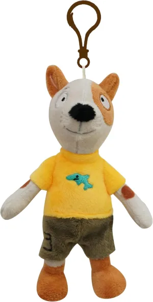 BANDAI Cute Pip and Posy Clip-on Plush Zac Toy | Soft 13cm Teddy Keychain | Cute Bag Clip Soft Plush Character for Girls and Boys
