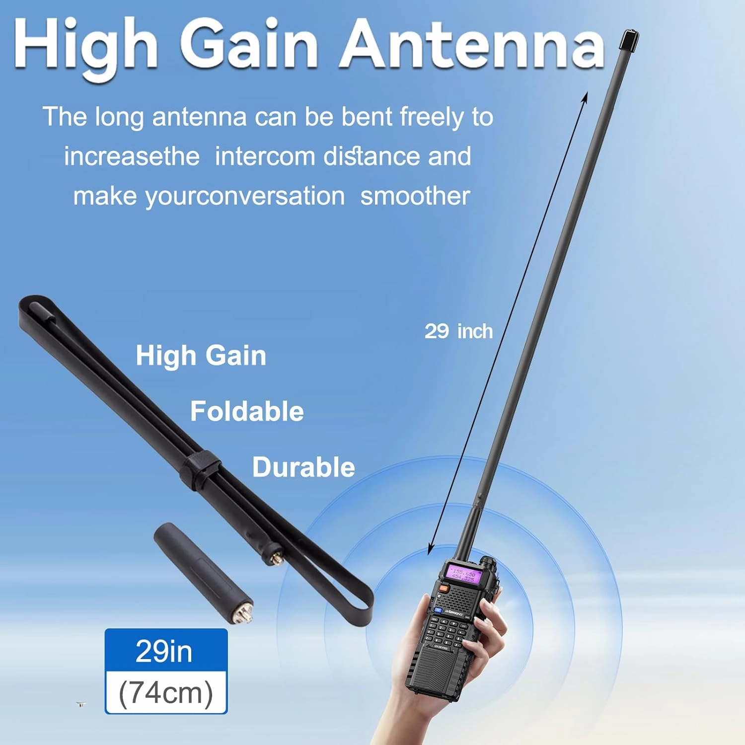 BAOFENG UV-5R pro 8W Handheld Ham Radios Multi Band Walkie Talkie Long Range Radios with Earpiece for Survival Gear Two Way Radio 3800mAh Battery VHF UHF (baofeng uv5r  Tactical Antenna)