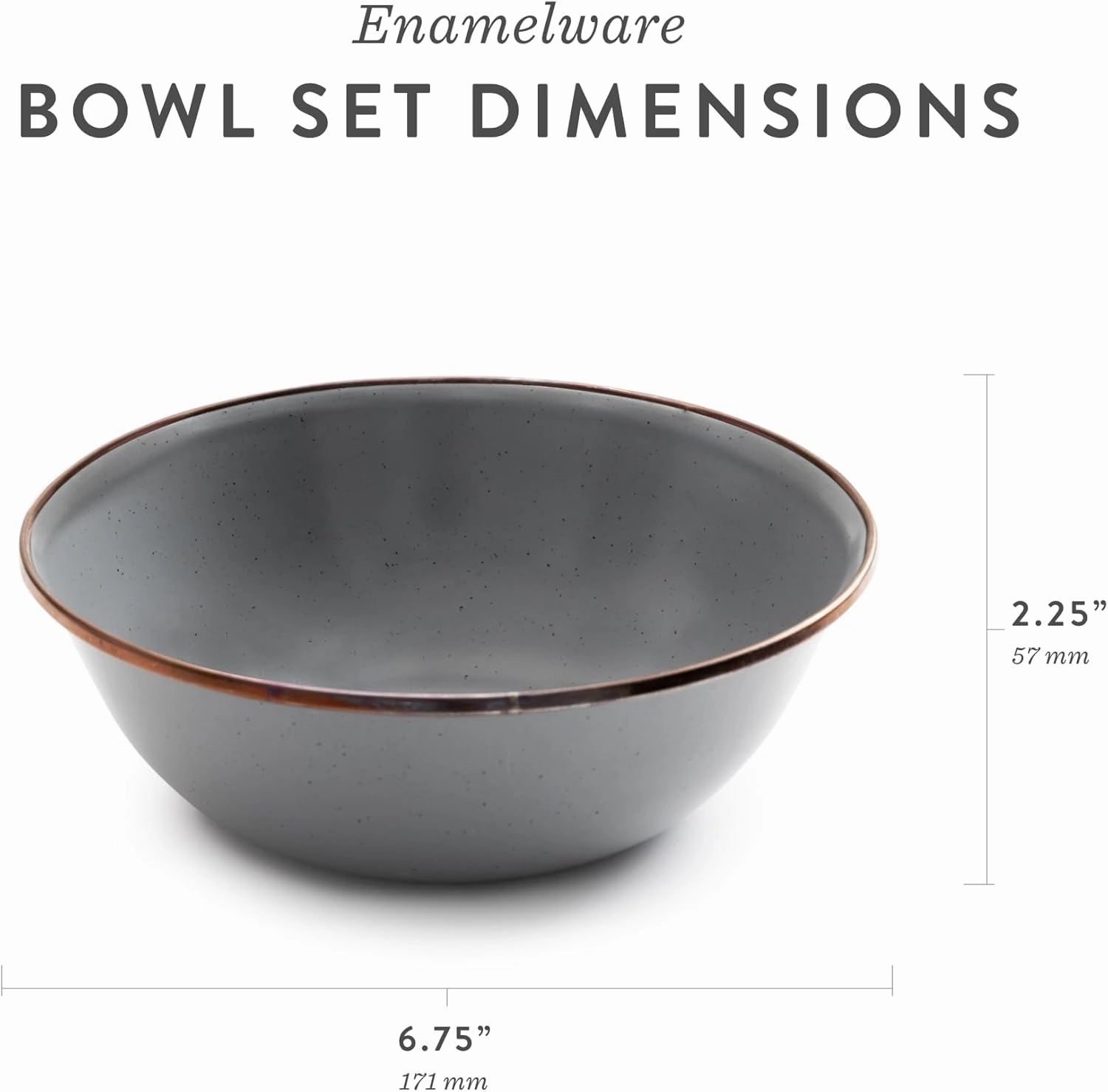 Barebones Enamel Bowl Set - Dish Set of 2 Bowls - Enamelware Set for Camping and Everyday Use (Eggshell)