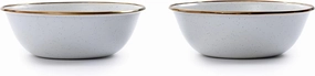 Barebones Enamel Bowl Set - Dish Set of 2 Bowls - Enamelware Set for Camping and Everyday Use (Eggshell)