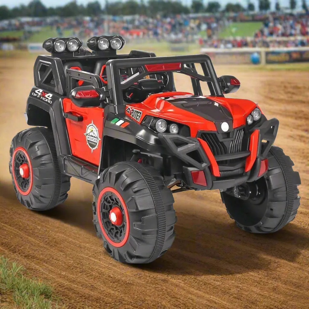 Battery Operated 4x4 Jeep for Kids, Ride on Toy Kids Car with Light & Music & 1 to 9 Years Boys Girls (Red)