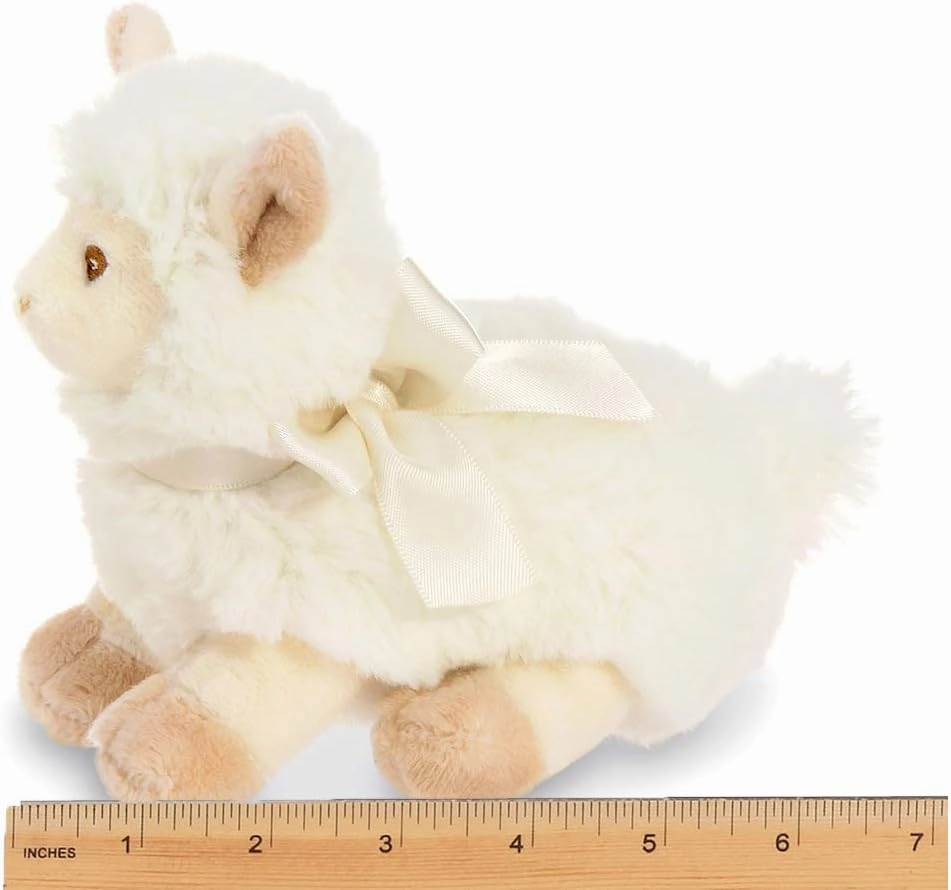 Bearington Baby Sweet Alma Plush Stuffed Animal Llama with Rattle, 6 inches