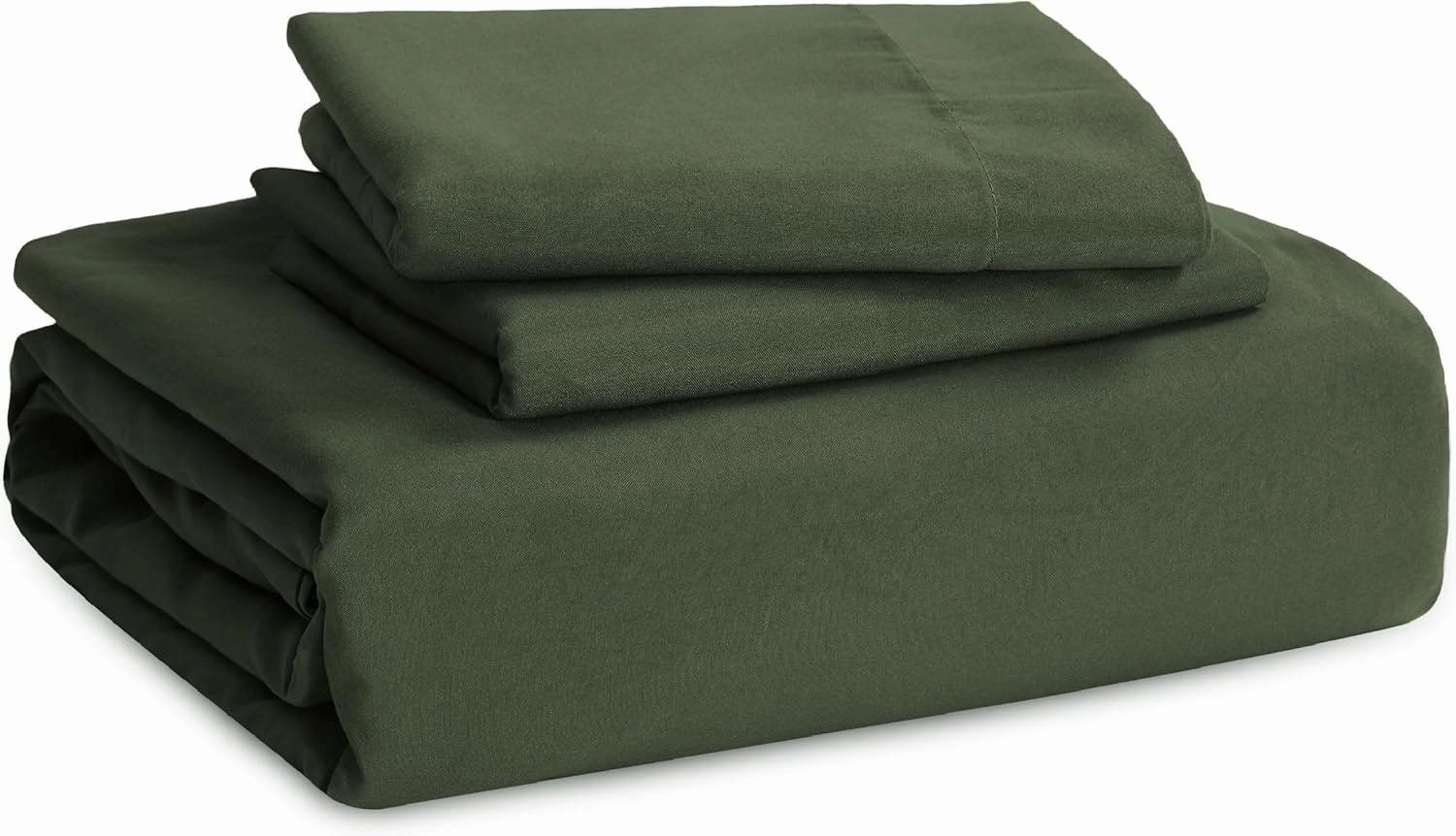 Bedsure Olive Green Duvet Cover Queen Size - 3 Pieces Prewashed Extra Soft Bedding Set, Includes 1 Duvet Cover 90x90 Inches with Zipper Closure & 2 Pillow Shams, Comforter Not Included