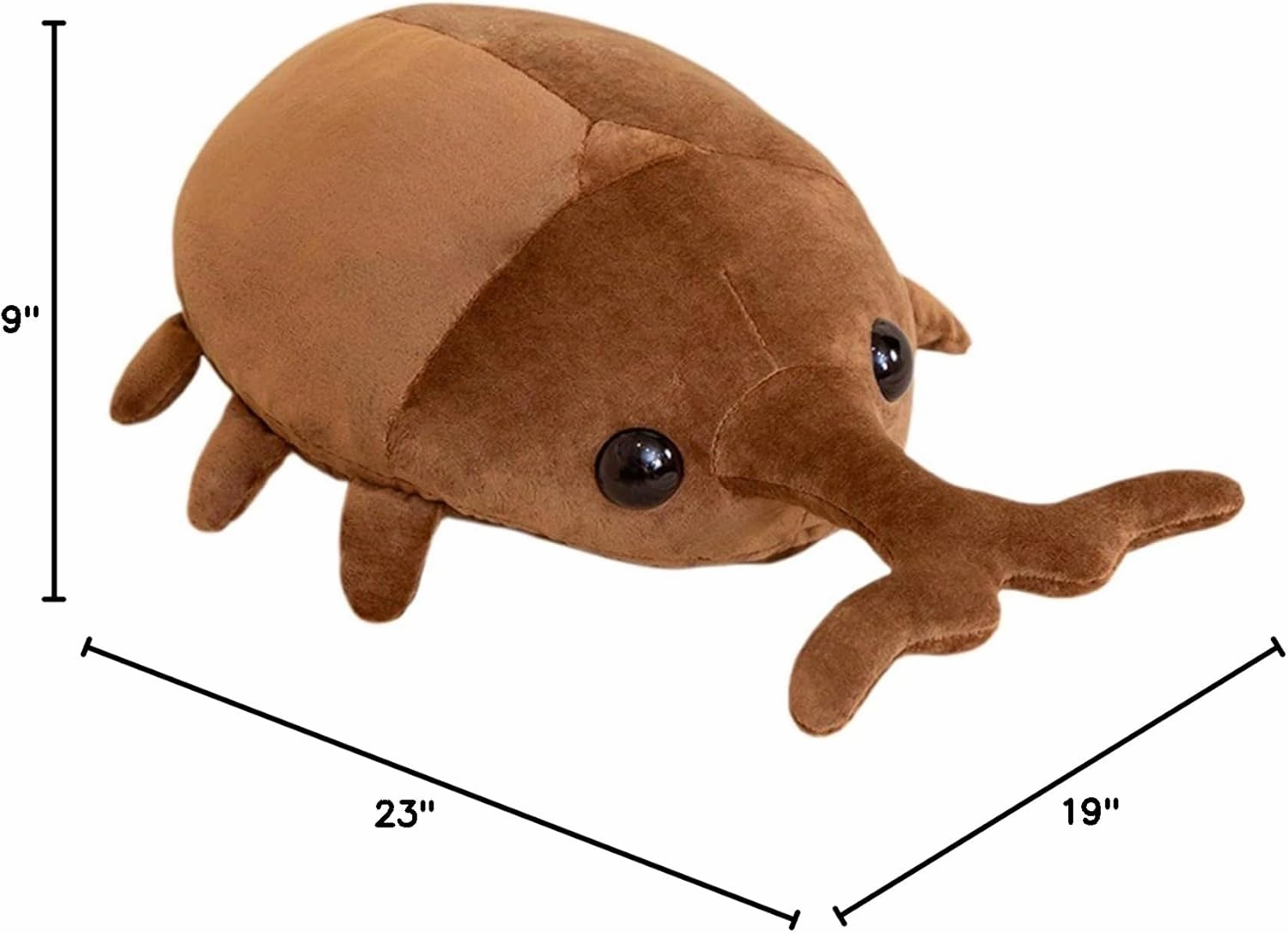 Beetle Plush Toy Pillow Doll Insect Stuffed Toy Children Girls Boys Baby (60CM, Brown)