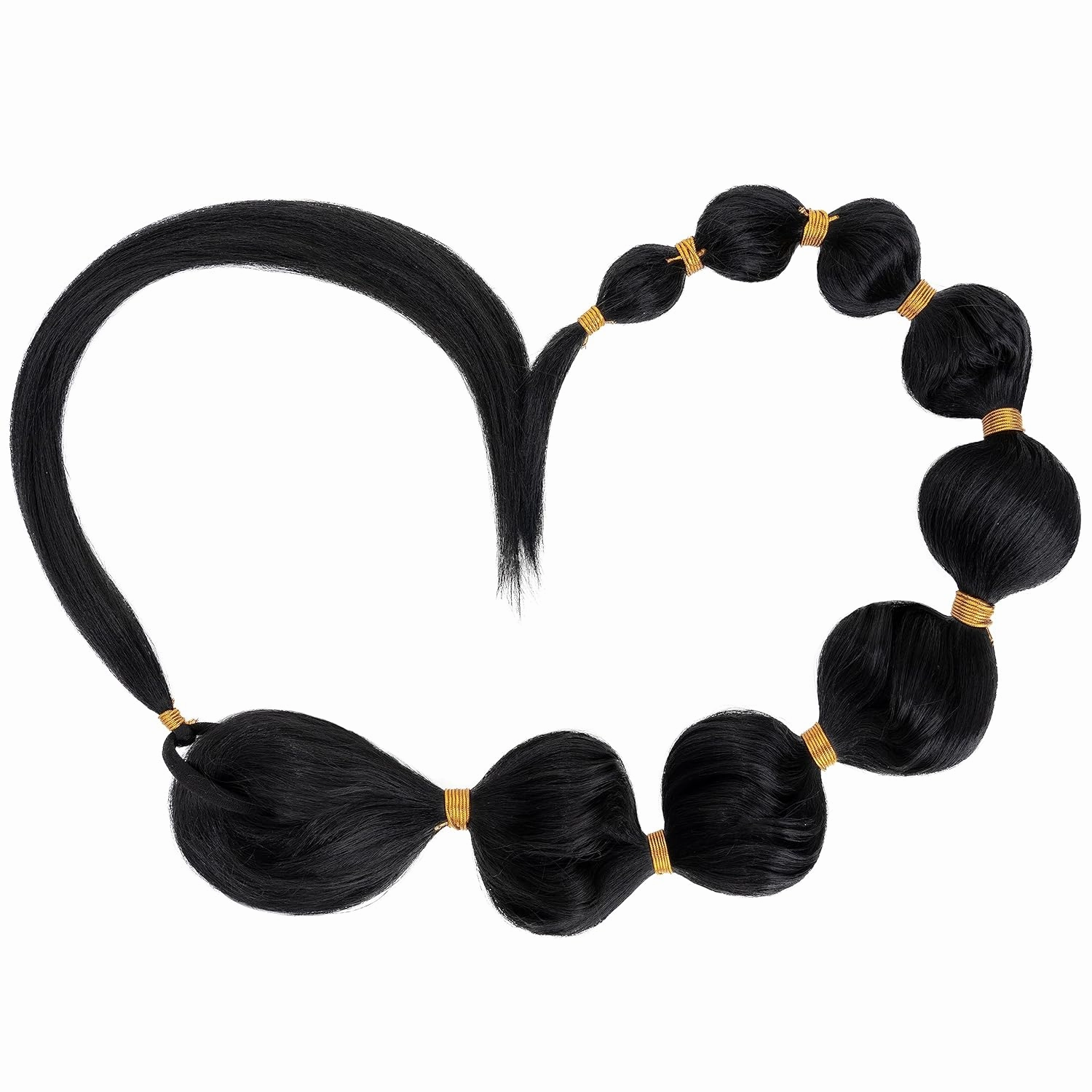 Benehair Bubble Afro Puff Extension - 34Inch Long Braided Ponytail, Straight Synthetic Hair, Lantern Ponytail Wrap Around, 120g/pc, 2pcs/pack