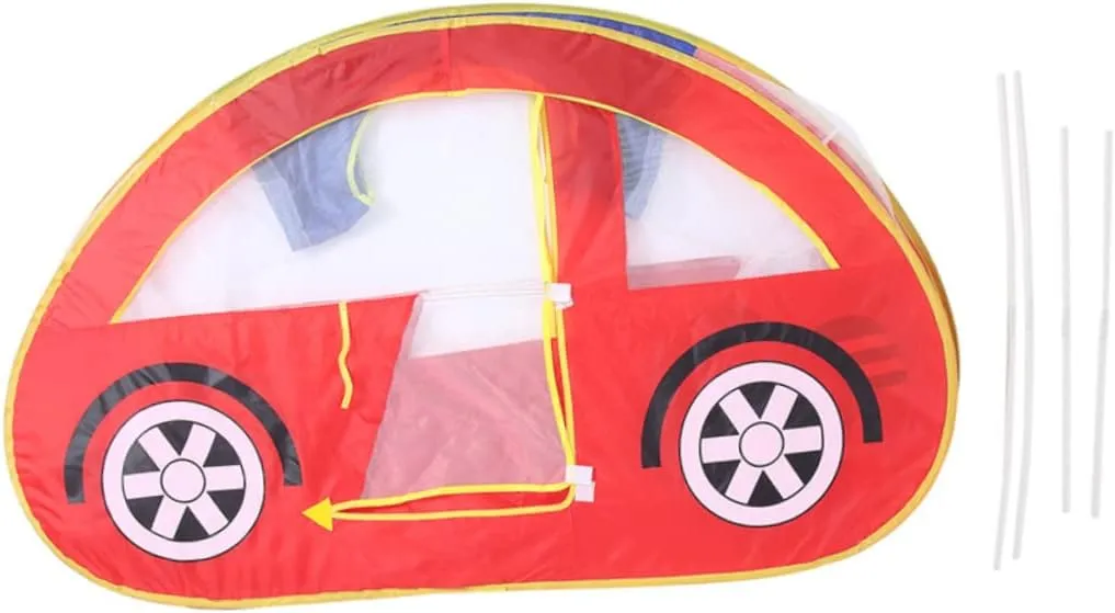 BESPORTBLE Red Mesh Play Tent Portable Indoor Castle for Foldable Ocean Ball Pool Easy Setup Tent House for Creative Ages