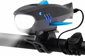 Bike Horn with Light, 120dB Electric Bicycle Bell & 400LM Rechargeable Headlight, IPX4 Waterproof Kids Bike Accessories for Boys/Girls, Scooters, Easy Install with Battery
