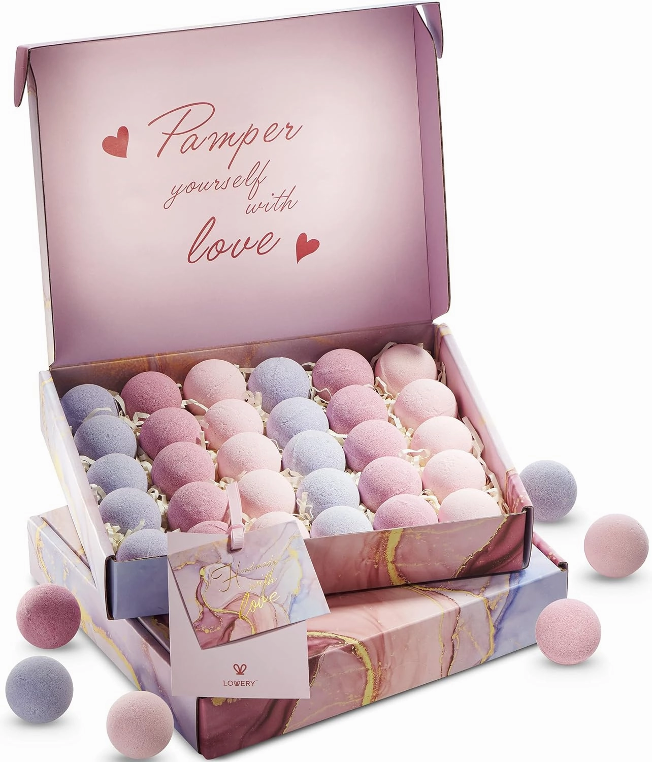 Birthday Gifts Ideas for Mom, Bath Bombs Gifts for Women, Mom, Men, 30pc Marbleized Bubble Fizzies, Multi Scents, Handmade Bath Bombs Gift Set, Best Bubble & Spa Bath, Birthday, Aromatherapy Gifts