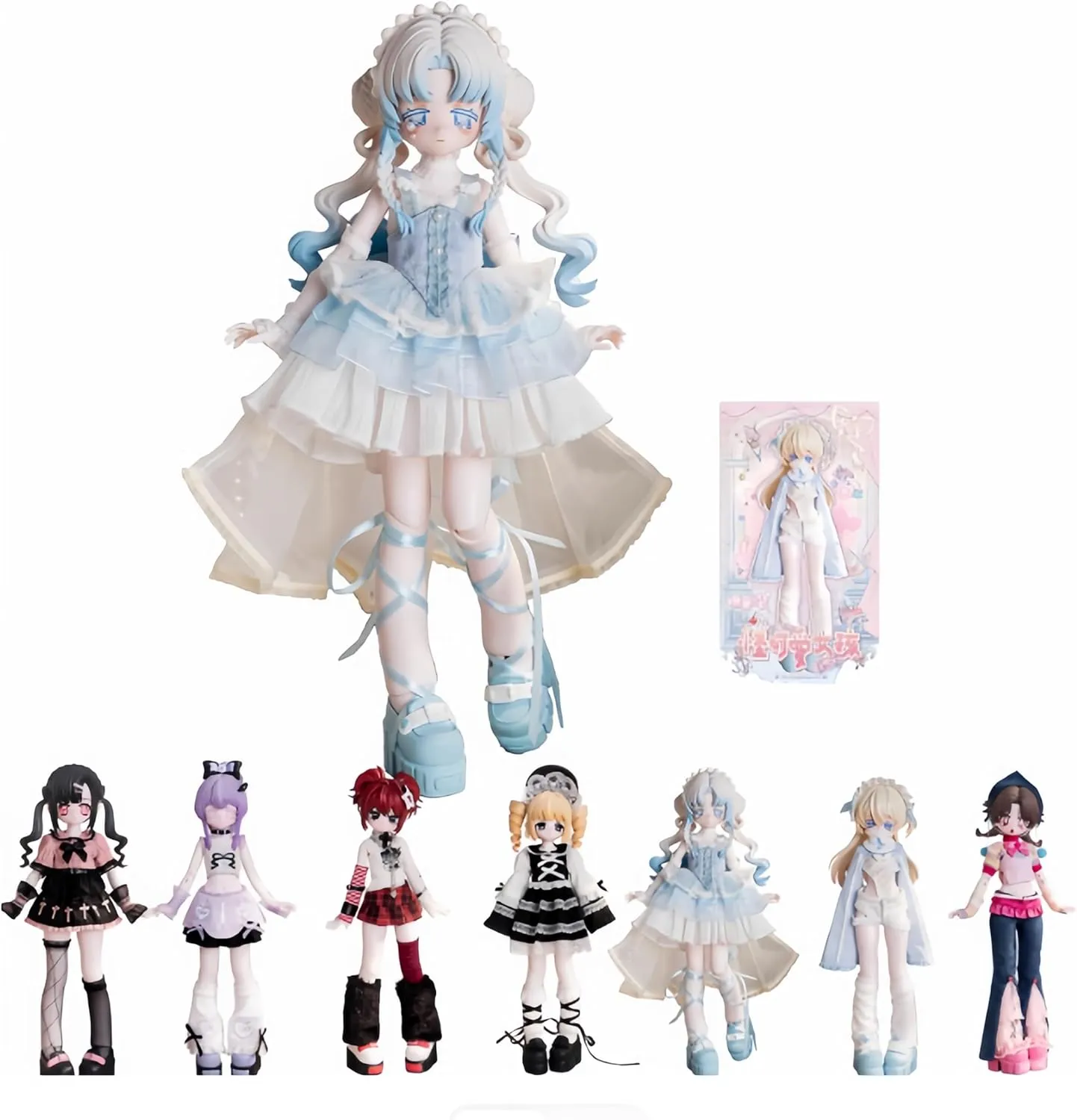 Bjd Blind Box 1/6 Bjd Doll,Ball Jointed Doll,Odd Cute Girl Series Action Figure,Collectible Gifts (Whole Set 6 Box (Non-repetitive))