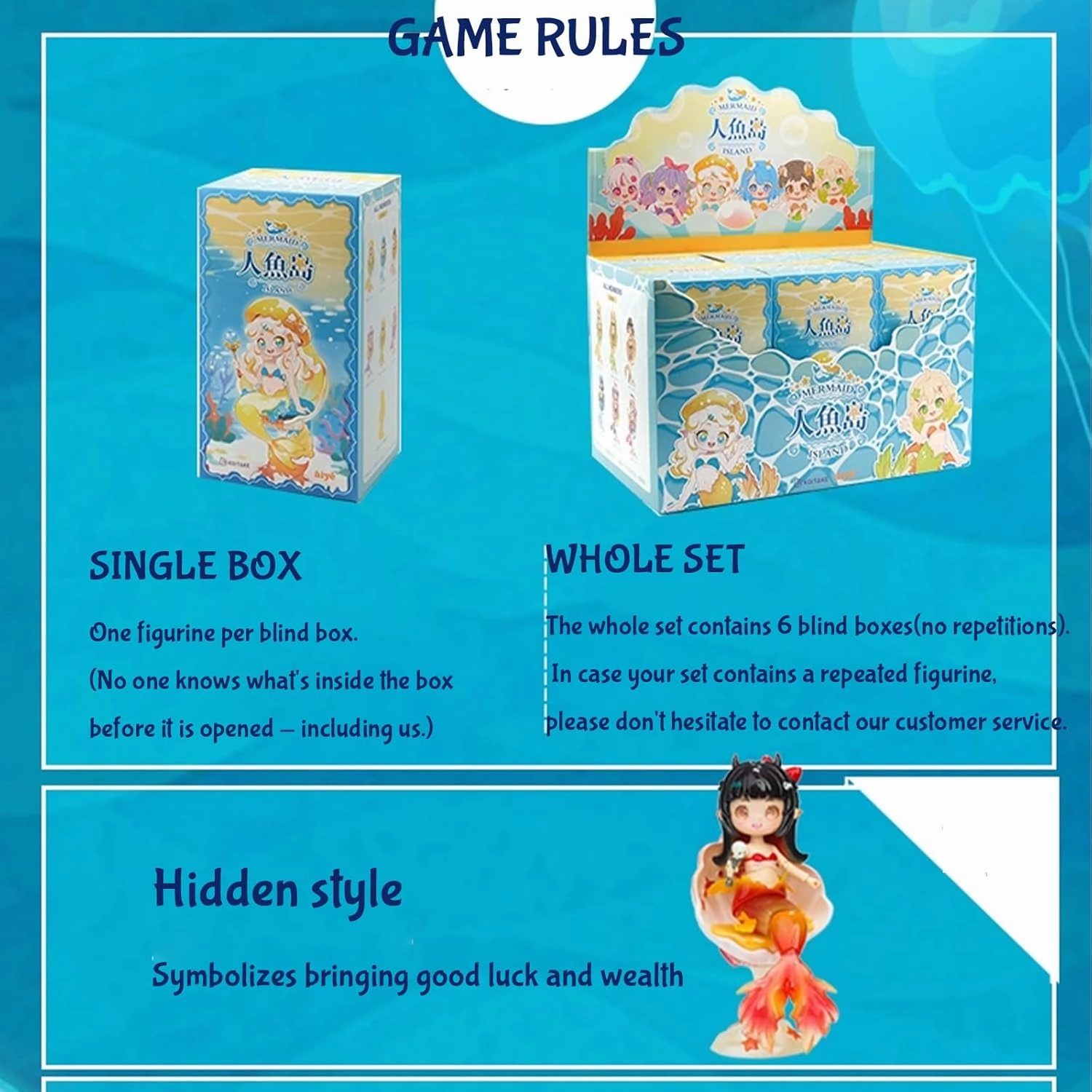 BJD Dolls Blind Box,Kawaii BJD Dolls Yunlai Mermaid Series Ball Jointed Doll Collectable Action Figure Posable Dress Up Doll for Girls Birthday Party Gift (Mermaid Island-1pack)