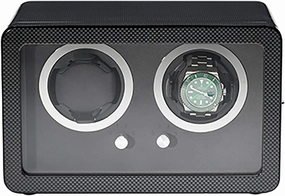 Black Carbon Fiber Watch Shaker with Door Frame Mechanical Watch Automatic Winding Device Silent Motor Rotating Watch Device Watch Storage Box Quiet and Well operat