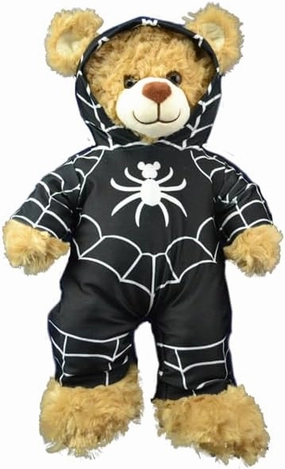 Black Spider Morph Suit for Stuffed Animals, Spooky Build-A-Bear Outfit Fits Most 14"-18" Soft Toys
