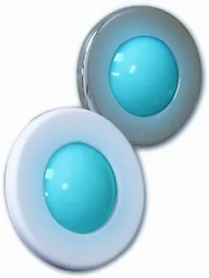 Blue & White LED Recess Mount Hardtop/Courtesy Light with Stainless Steel Trim Ring