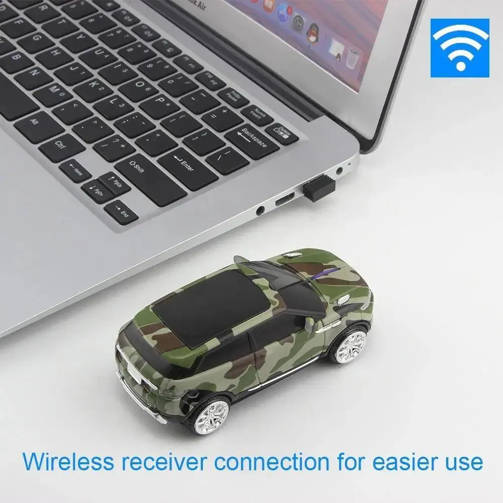 Blue Wireless Optical Mouse Sports Car Shaped Mouse 1600 DPI Office School Mice For Computer And Laptop Comfortable For Every Use
