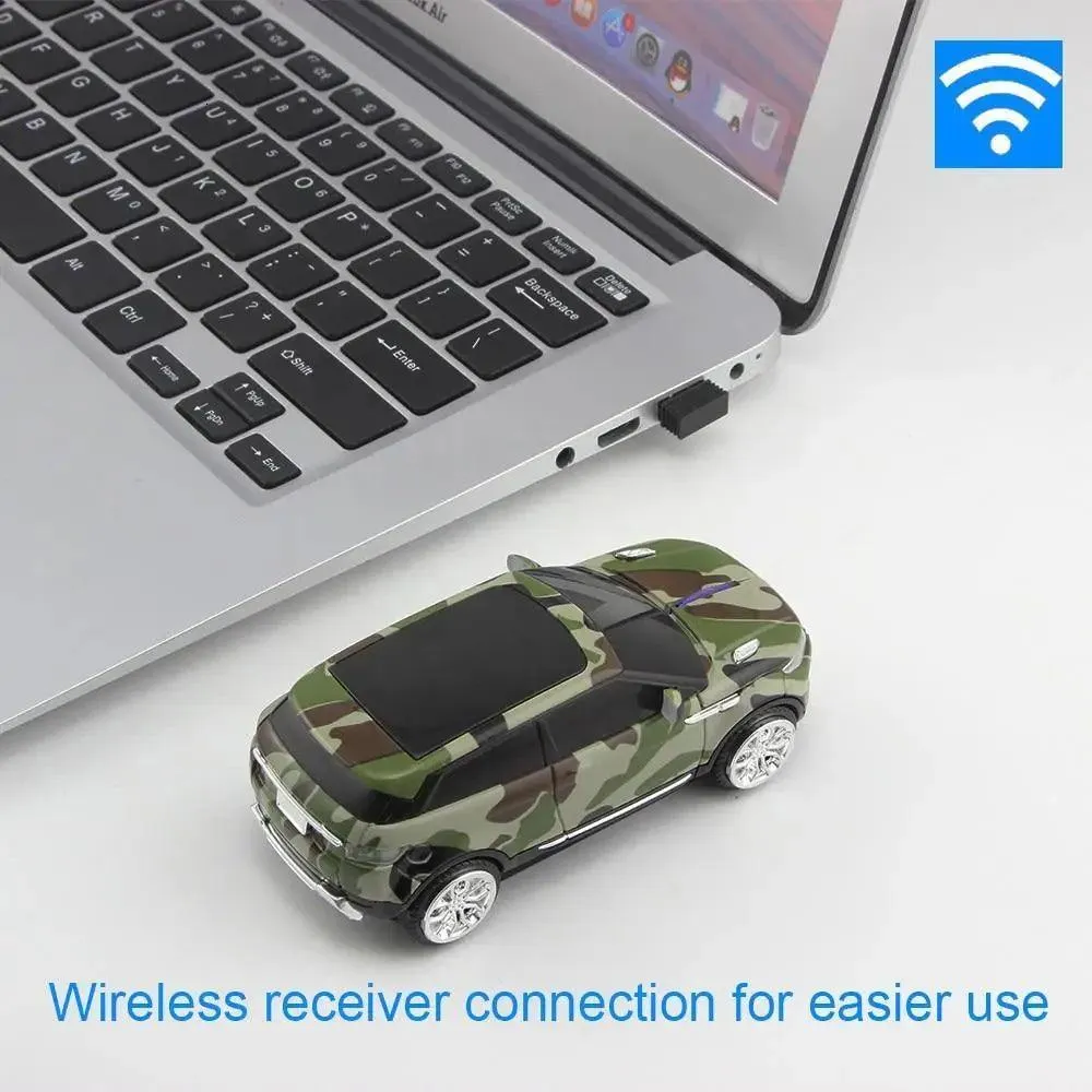 Blue Wireless Optical Mouse Sports Car Shaped Mouse 1600 DPI Office School Mice For Computer And Laptop Comfortable For Every Use