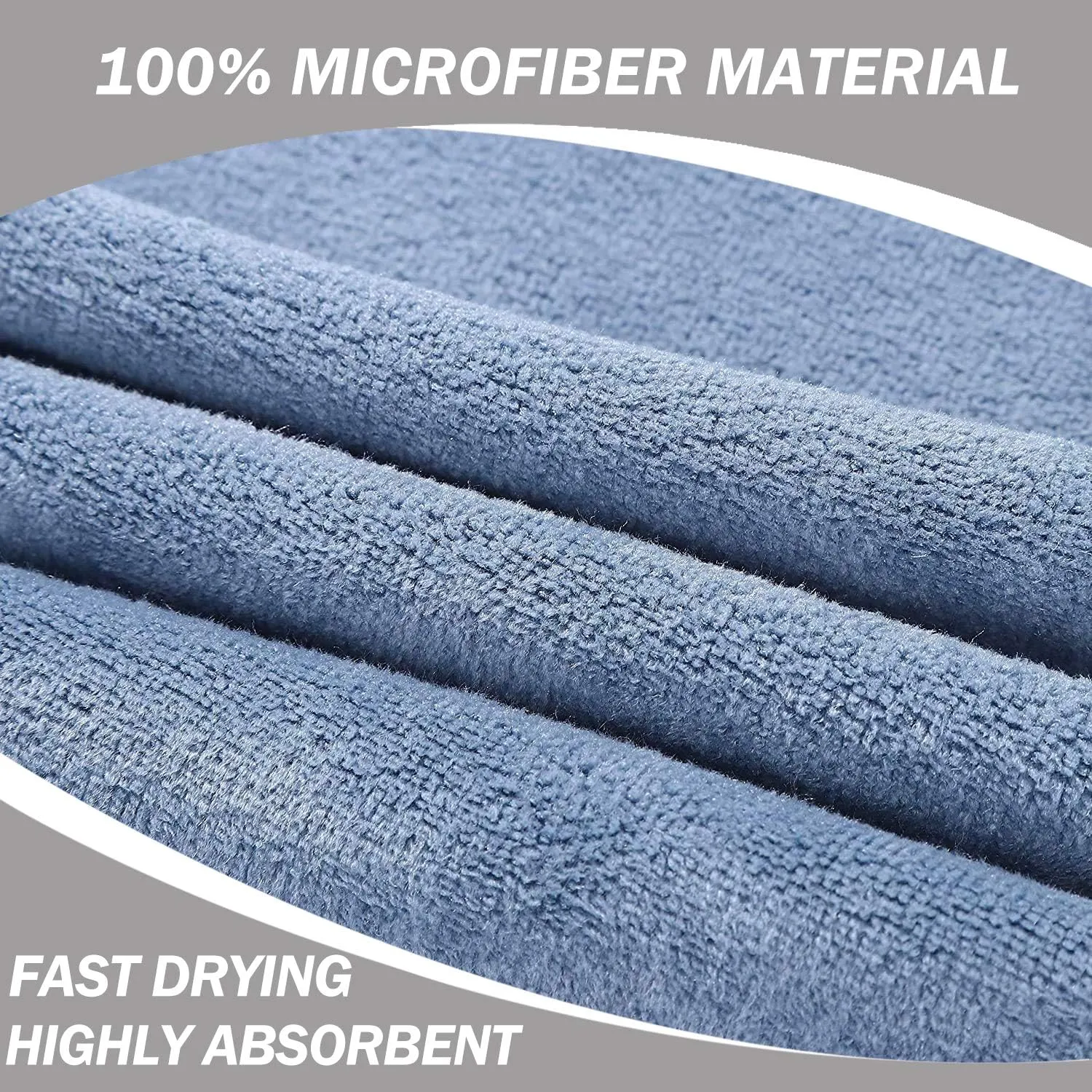 BOBOR Gym Towels Set, Microfiber Sports Towel for Men and Women, Super Soft and Quick-Drying 3-Pack Set Towel, for Tennis, Yoga, Cycling, Swimming (Blue 3 Pack, 14" x 29")
