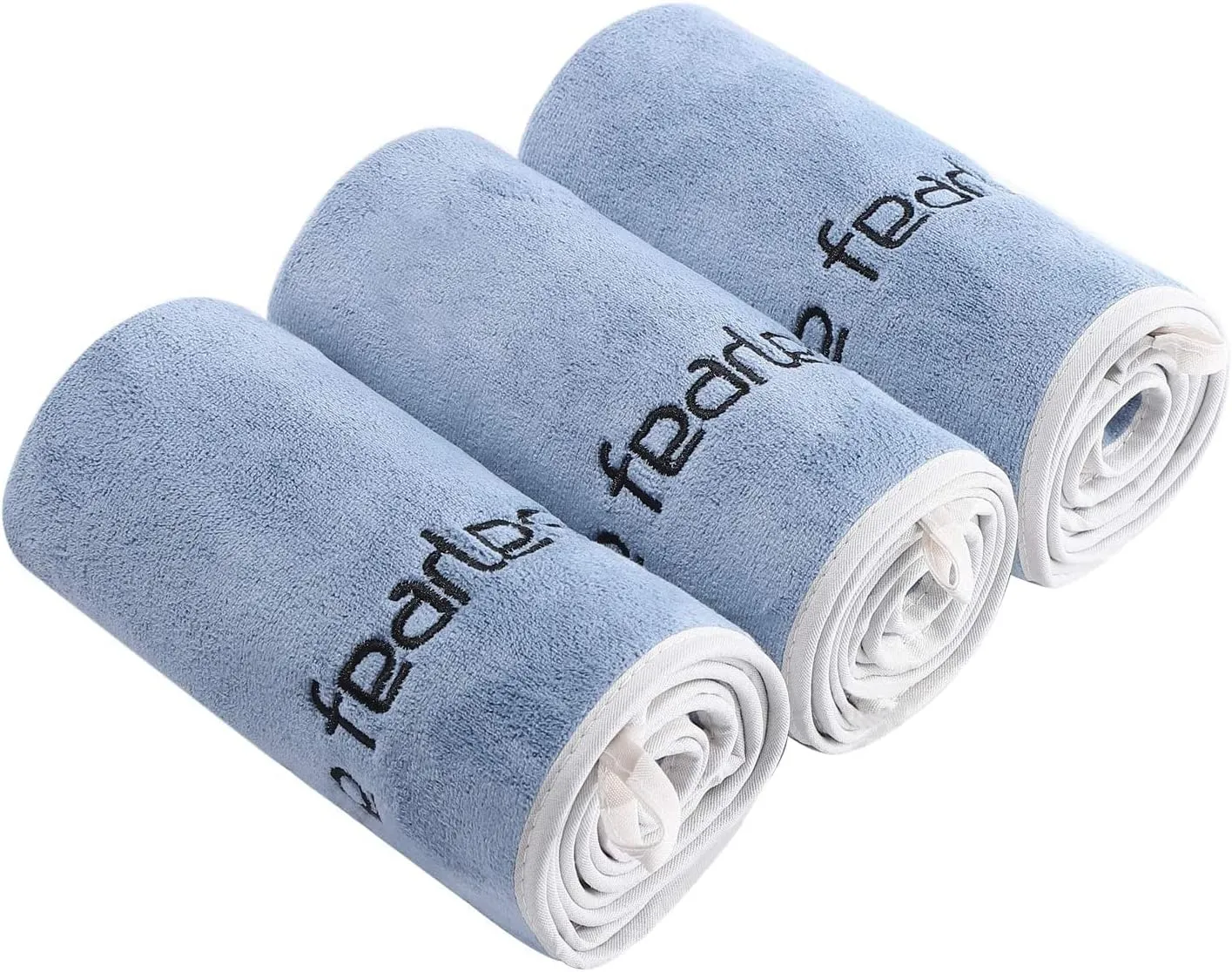 BOBOR Gym Towels Set, Microfiber Sports Towel for Men and Women, Super Soft and Quick-Drying 3-Pack Set Towel, for Tennis, Yoga, Cycling, Swimming (Blue 3 Pack, 14" x 29")