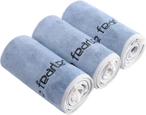 BOBOR Gym Towels Set, Microfiber Sports Towel for Men and Women, Super Soft and Quick-Drying 3-Pack Set Towel, for Tennis, Yoga, Cycling, Swimming (Blue 3 Pack, 14" x 29")
