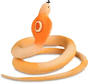 BOHS Rubber King Cobra Snake - Soft & Stretchy Light-Colored Pest/Bird Deterrent & Prank Toy & Pet Plaything - 100 CM / 40 Inches