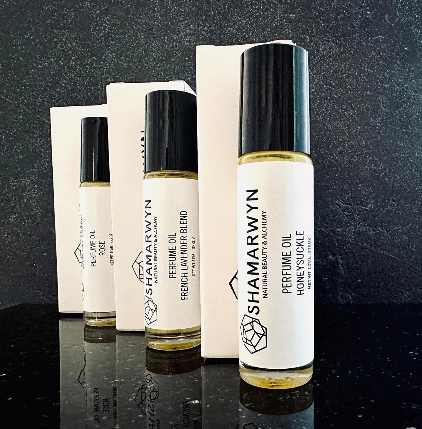 Botanical Perfume Oil Gift Set – Rose, Honeysuckle & Lavender Roll-Ons | Natural Jojoba-Based Fragrance Trio, 10ML Each