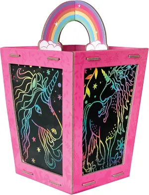 BOX CANDIY Totally Magical Unicorn Lantern Scratch Art Night Light Kit to Make and Enjoy