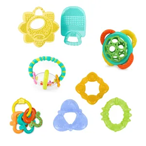 Bright Starts Teeth Relief 8pc Gift Set - BPA-Free Baby Teethers, Refrigerated Teething Toys, Unisex, 3 Months 